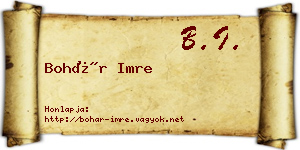 Bohár Imre névjegykártya