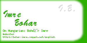 imre bohar business card